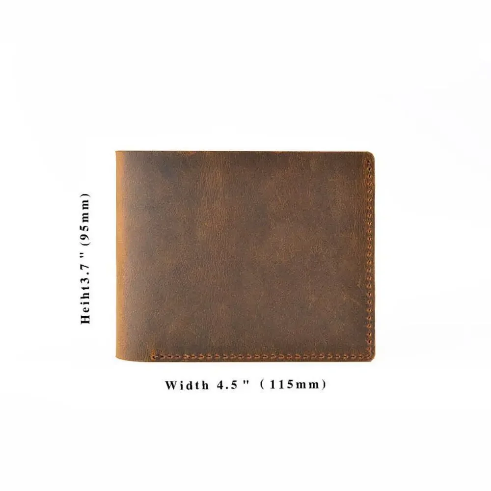 American Leather Goods Dark Brown Genuine Leather Bifold Wallet 6 Card Slots